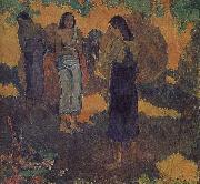 Paul Gauguin Yellow background, three women France oil painting artist